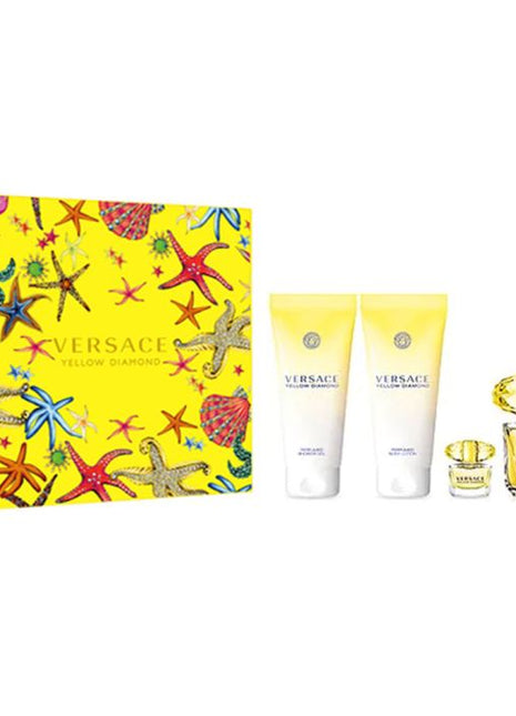 Yellow Diamond EDT 90Ml + EDT 5Ml + Shower Gel 100Ml + Body Lotion 100Ml Gift Set For Women