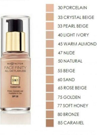 Max Factor Facefinity All Day Flawless Foundation Shades