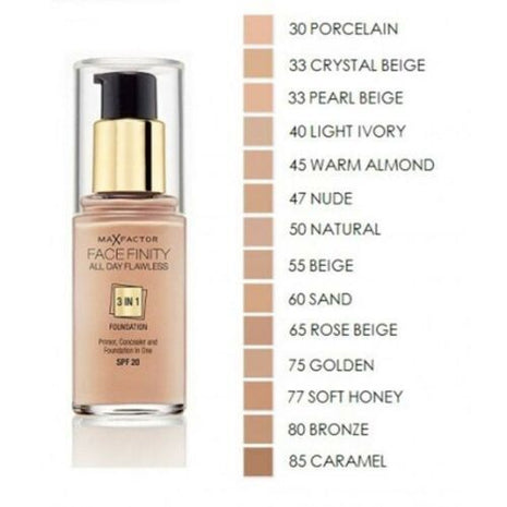 Max Factor Facefinity All Day Flawless Foundation Shades