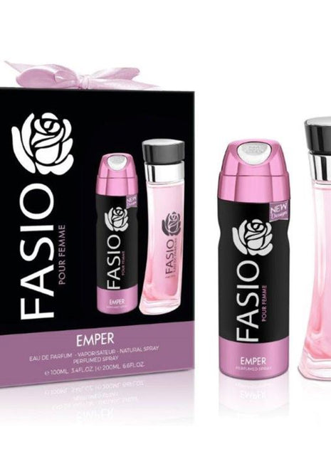 Fasio Gift Set Perfume 100ml For Woman +Deo 200ml