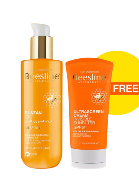 Beesline Suntan Oil Deep Tan & Ultrascreen Cream SPF50 Offer